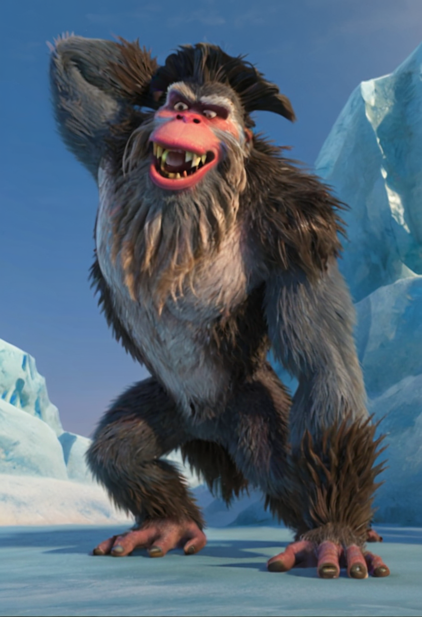 score_9, score_8_up, score_7, score_6_up, score_5,
on a floating iceberg, ice and ocean in the background, solo,
<lora:J_cartoon:0.6>
<lora:Top 2.5DCartoonV2:0.4>
 <lora:Furry_Lora_Gut_Ice_Age:0.6>
BREAK
 (captain_gut:1.2, Gigantopithecus, ape, great ape), roaring,claws, furry, male, brown eyes, furry body, two tone fur, dark gray fur, brown fur, dark grey pelt, bown pelt, black hair, pale skin,