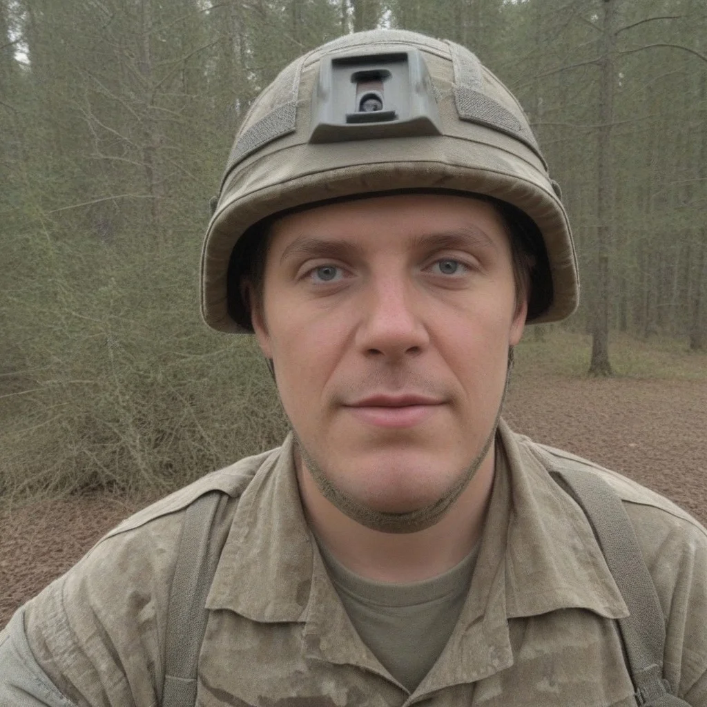 Score_8, score_9, masterpiece, source_photo, 1boy , 29 years, Irish man, ((Wearing a Virtus Helmet, brunette had multicam base cover)), Virt_Helm, in a coniferous forest, <LoRa: British Army MTP Uniform: 1.0>, dark_olive_green British army MAN_SV Truck in the background, close-up,Vert_helm
