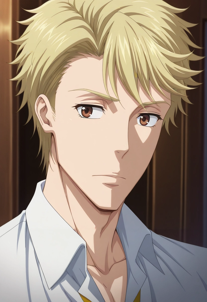 masterpiece, best quality, , ,, 1boy, solo, male focus, <lora:john_h_watson_ilxl:0.9>, john_h_watson, blonde hair, brown eyes, short hair, ,