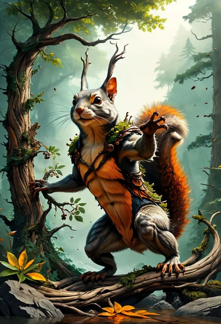 ral-tr33brnch, Arttrttrt, extreme Long Shot, masterpiece, intricate detail, best quality, absurd resolution,
8k , action shot, fighting, fantasy, gigantic pet squirrel, bosstyle <lora:boss_battles:0.55> , ,fanciful,by (((Steve Henderson) and Cyril Rolando) and Delphin Enjolras) and Delphin Enjolras,