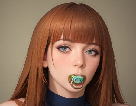 score_9,score_8_up,1girl,long hair,bangs,freckles,<lora:dummies:1>,pacifier,