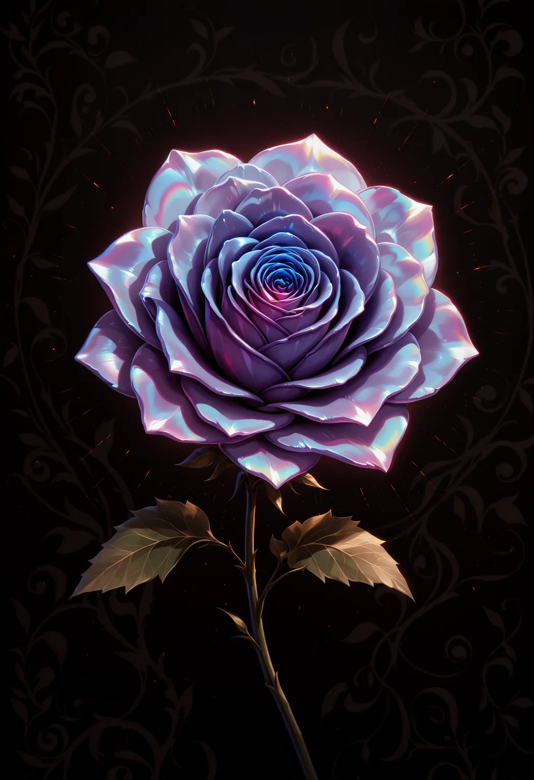 himitsu \(hi mi tsu 2\), reiq,
(very awa, masterpiece, best quality:1.2), general, lineart:1.2, genshin impact,
close-up,plant focus, (Iridescent rose:1.5), no humans,
iridescent:1.2, 1r1d3sc3nc3,chromatic abberation, light particles, black background, (shiny, abstract:0.7), underlighting:1.2,
<lora:NOOB_vp1_detailer_by_volnovik_v1:0.7> <lora:1r1d3sc3nc3XL:0,6> <lora:spo_sdxl_10ep_4k-data_lora_webui:1>