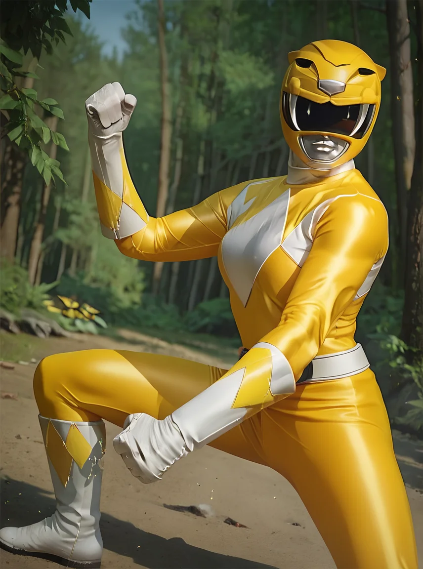 score_9, score_8_up, score_7_up, score_6_up, BREAK
tiger_ranger, woman, mighty morphin power rangers, yellow power ranger, forest background, fighting position, <lora:Tiger_Ranger:1>