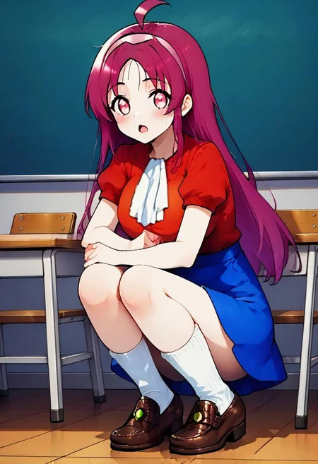 score_9, score_8_up, score_8,NSFW, BREAK,cute, solo, solo, 1girl,in the classroom,full body,
aki-smttcg
,ahoge ,pink eyes,waist-length hair, long hair ,straight hair ,magenta hair ,pink hairband ,parted bangs