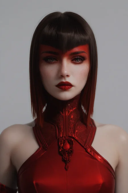 ((Glamour Shot)),((Glamour Portrait)),(score_9, score_8_up:1.1),score_7_up,
 <lora:Countess_-_Paragon_-_PONY_-_Deal_project_nsfwsfw:0.9>1girl, Count3ss Parag0n, Short black bob hairstyle, long bob cut, straightened, neat hair, red-tinted highlights on the hair ends, Subtle jewelry, elegant dark accessories, lower lip piercing.
Very dark sharp background.
delicate hand, sparkling rings, long manicured nails, slender fingers, glossy nails, soft light reflections, silk glove, shimmering bracelet, luxurious fabric, refined skin tone, subtle wrist tattoo, red-tinted nails, velvet surface, elegance, mystery, intricate ring design, pearl bracelet, timeless gesture, deep rich nail color, strand of pearls, visible delicate veins, single elegant ring, soft feminine curves, almond-shaped nails, shimmering skin, luxurious backdrop, vintage wrist bracelet, poised polished nails, subtle skin highlights.
Traditional Silk Qipao, RAW candid cinema, 16mm, color graded portra 400 film, remarkable color, ultra realistic, textured skin, remarkable detailed pupils, realistic dull skin noise, visible skin detail, skin fuzz, dry skin, shot with cinematic camera