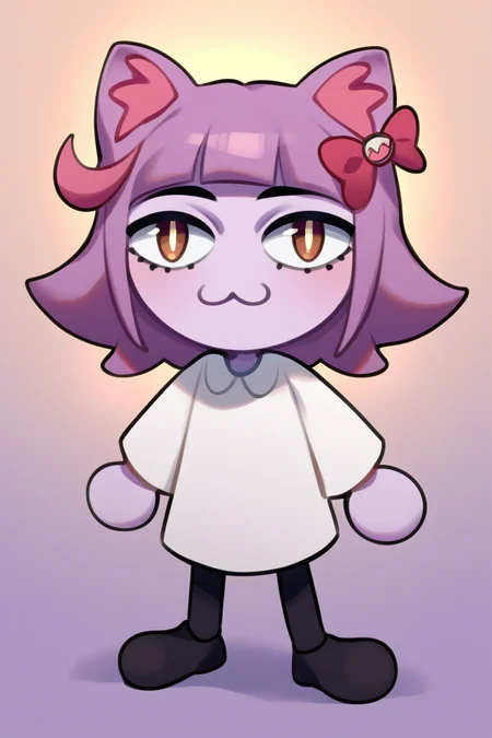 score_9, score_8_up, score_7_up, score_6_up, score_5_up, score_4_up, BREAK, solo, <lora:necoarc-guy-PONY-v1:.95>, necoarc, lit pupils, cat ears, chibi, :3, abstract background, full body,
masunya, masyunya (vkontakte), masyunya /(vkontakte/), cat ears, purple skin color, hair bow, <lora:masunya-masyunya_ponyXL_v1:0.8>