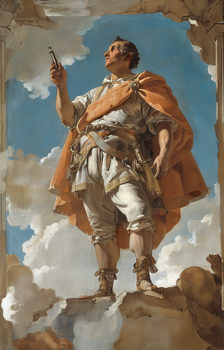 masterpiece,best quality,<lora:tbh352-sdxl:0.75>,illustration,style of Giovanni Battista Tiepolo portrait of noble man