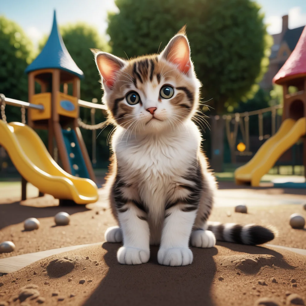embedding:lazypos, cute cat, playground