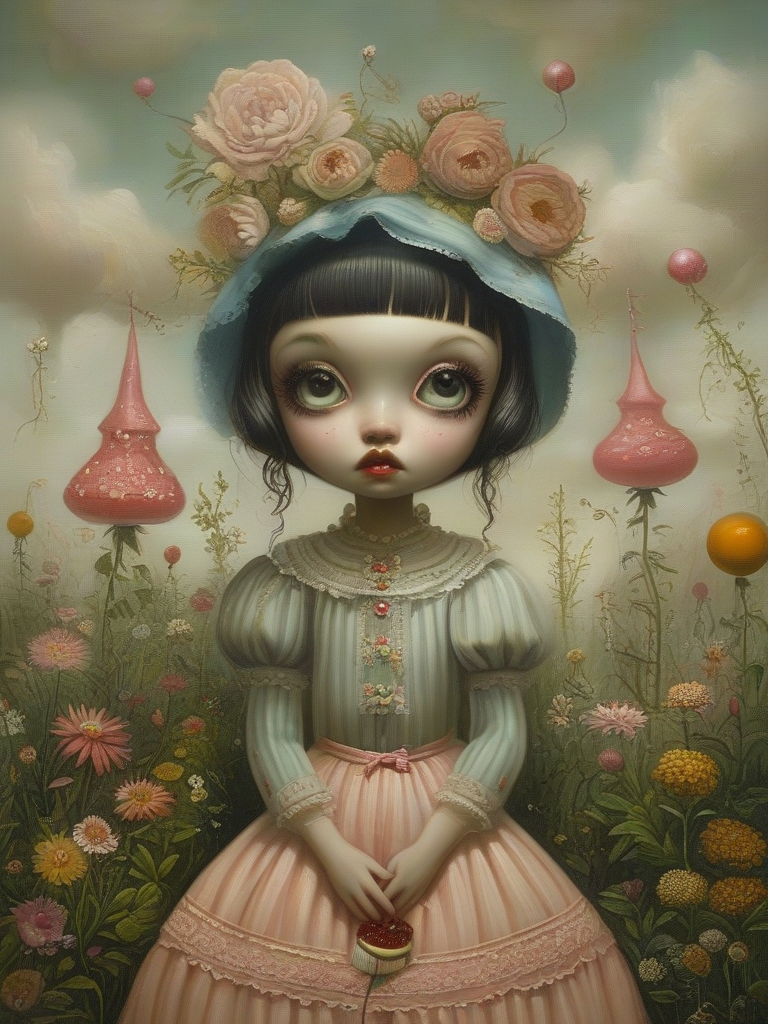 masterpiece,best quality,popsurrealism art,masterpiece,by Mark Ryden,digital painting,<lora:tbh76-sdxl:1>,