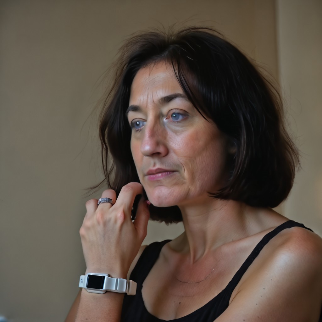 Realistic, <LoRa: girl next door: 1.1>, <LoRa: smart watch: 0.9>,  Random nsfw scene, slender Irish woman, 25years, black hair, bob hairstyle, realistic, (wearing a white smart watch), vivid blue eyes,Lora, Stable_Yogis_PDXL_Positives, Stable_Yogis_PDXL_Negatives, Smart_watch,
