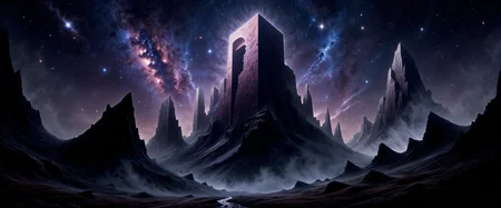 the tower of cosmic nihility,
the farseeing eye that reveals,
we may wander,
lost in its light,
the cosmic horror empowers me,
an escape from my need to believe,
i stare into the vast cold void to conquer, james webb space telescope, nebula, <lora:james_webb_space_telescope-flux-by_motimalu:0.32> <lora:style-dark_landscapes-flux-by_andreac75:0.84> <lora:style-fantastic_landscapes-flux-by_artifyai:0.8> <lora:image_enhancer-flux-by_dever:0.8>