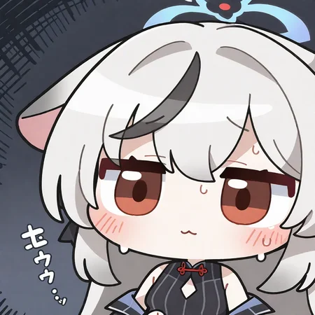 1girl, solo, blush, closed mouth, sweat, black eyes, :3, chibi, deformed, arikuigames1105, kokona \(blue archive\), averting eyes,
very awa, masterpiece, best quality, amazing quality, absurd res, hi res, highres, <lora:NoobV065sHyperDmd:1> <lora:Arikuigames1105IllustriousV1:1> <lora:ER_SD:1>