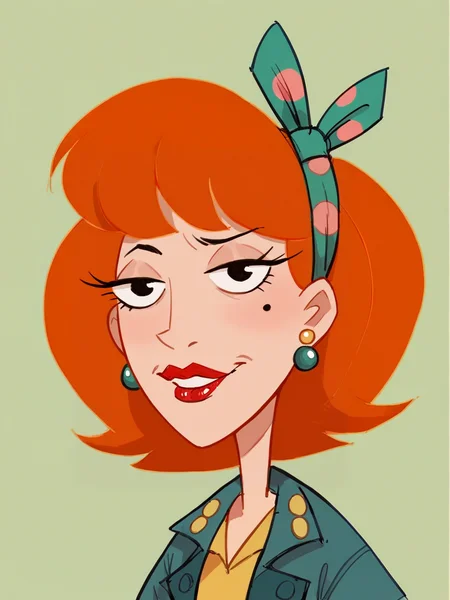 score_9, score_8_up, score_7_up, score_6_up, score_5_up, <lora:lindaFFXLP:1> lindaff, 1girl, solo, lipstick, orange hair, earrings