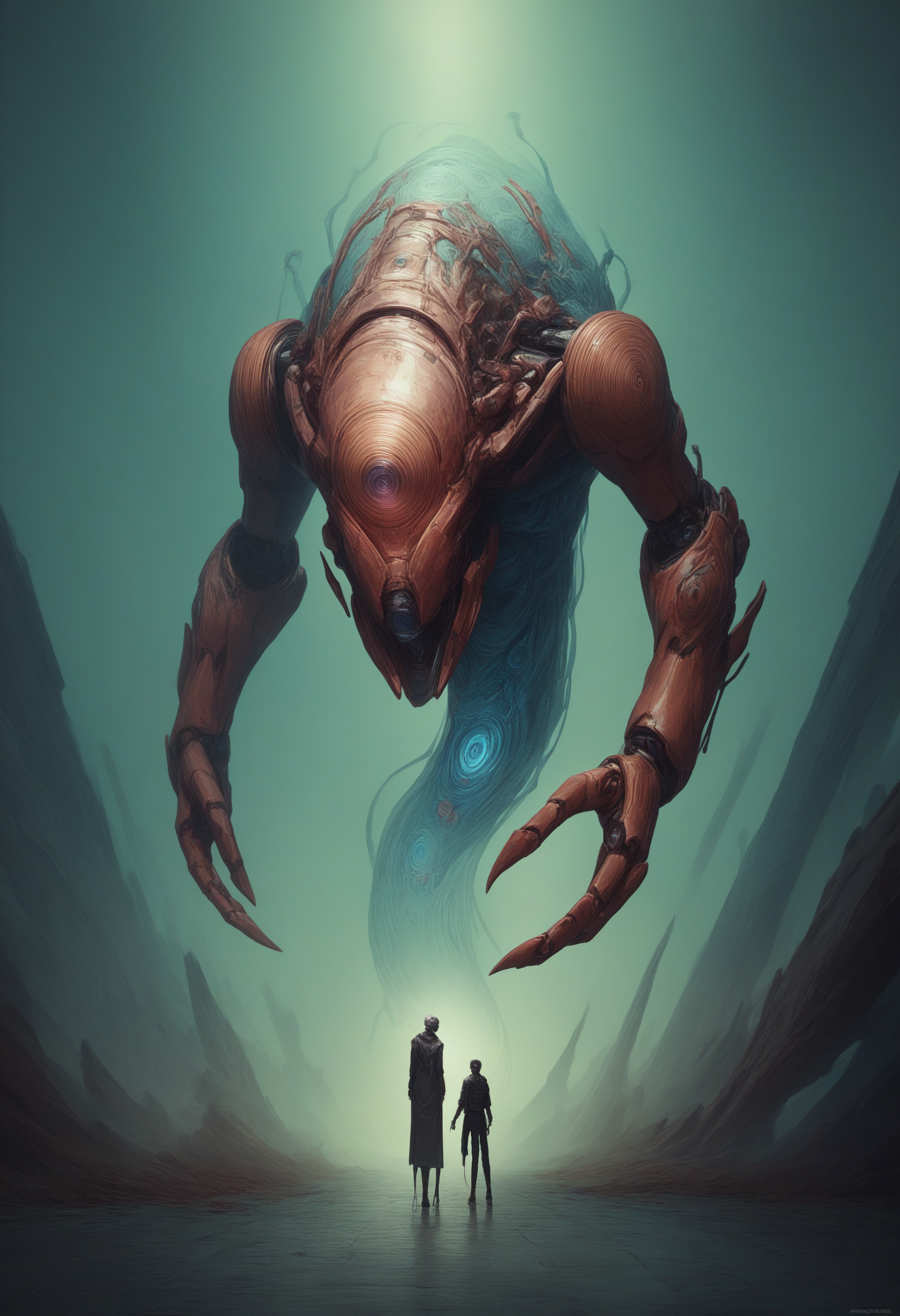 score_9, score_8_up, score_7_up, source_anime, cinematic, interdimensional creature, biomechanical ghost, mesmerizing visual puzzle, hyper-detailed, artistic style, neural network, bioluminescent,