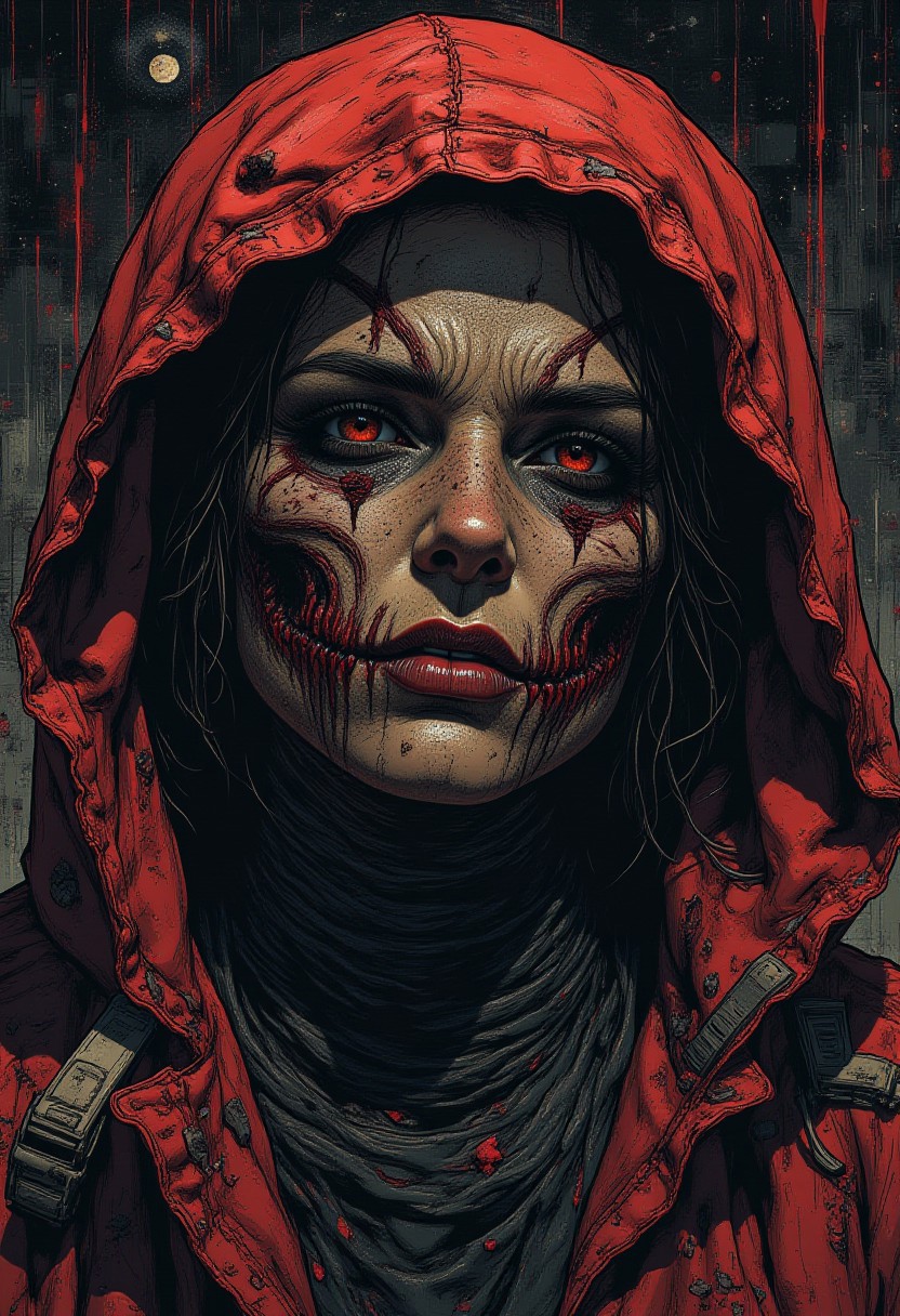 illustration, Comic book style, grunge style, nightmare,
fear, monster,aidmaMJ6.1
top view trash cyber world 100 cyborg hybrids face tattoos dirt dark hellish background crazy details intricate details hyper detailed low contrast soft cinematic light exposure highly detailed intricate pose high quality center perfect composition outer space vanishing point superhighway high speed digital render digital painting
