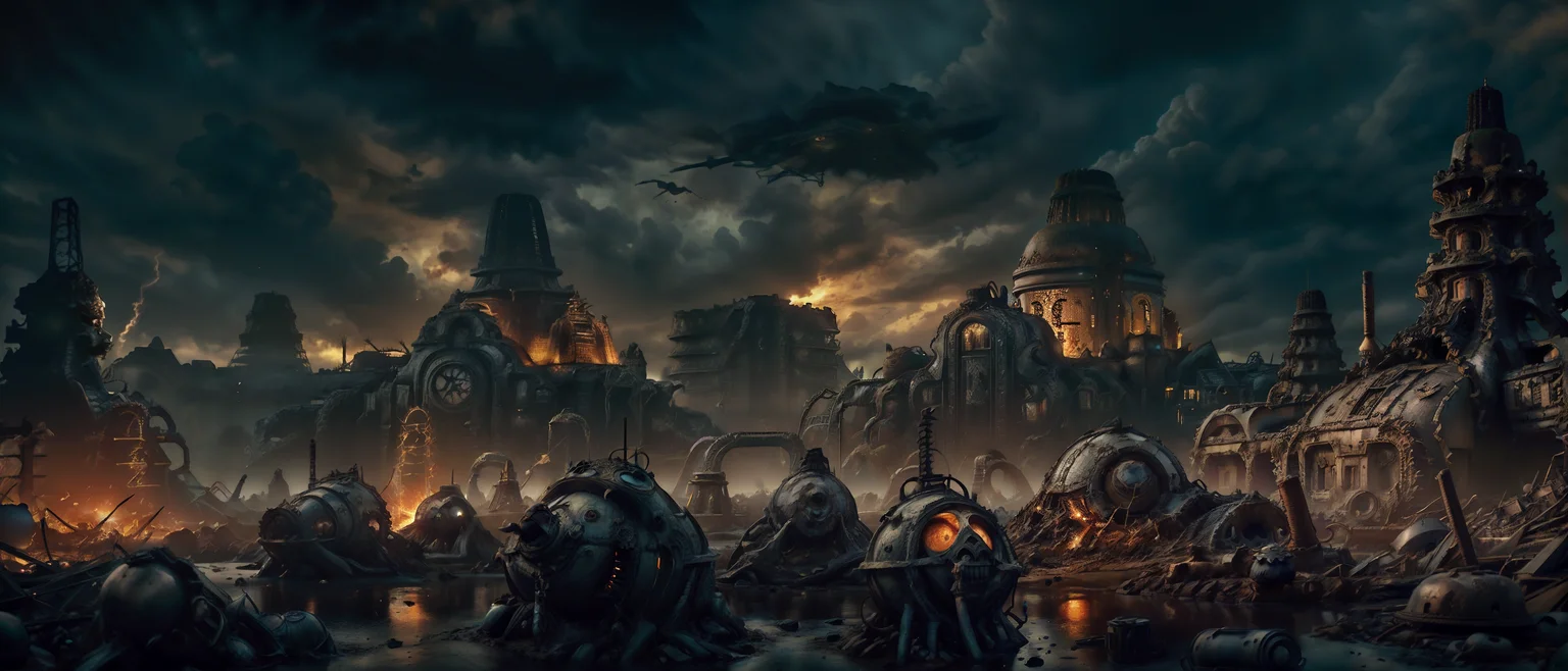 an android, apocalyptic photograph, nuclear apocalypse, fallen kingdom, destroyed playgrounds, chernobyl, <lora:mshn:0.8> wasteland, machinery buildings, ramayana warfare, <lora:Thai_temple:0.2> destroyed borobudur temple, heavenly aura, <lora:XSArchi_127:0.4> scenery, boats, water reflections, <lora:CosmicLandscapes:0.2> cosmiclandscapes, river, sun, forest, <lora:to8contrast-1-5:0.8> dark shot, gloomy, to8contrast, horror, fallout