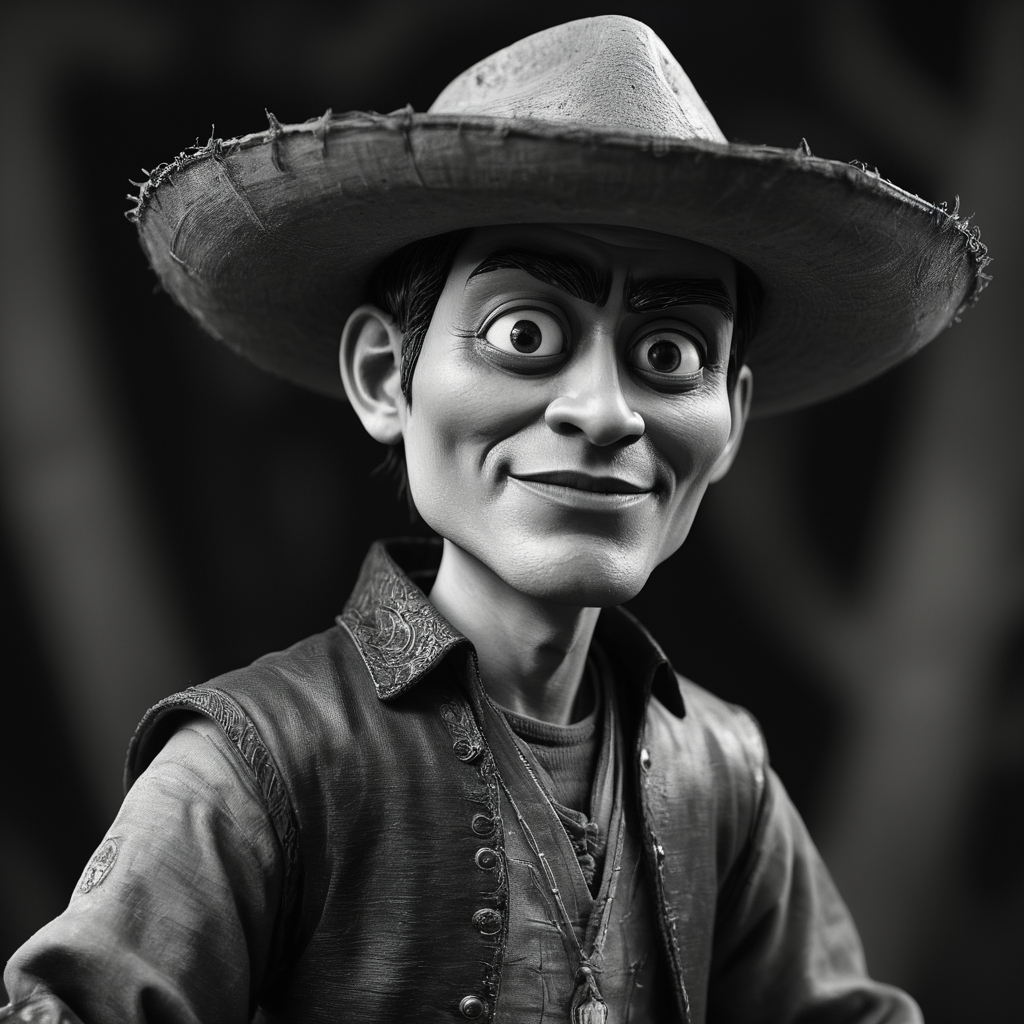 Pencil painting, epic, hip level shot of a Peruvian (Woody from Toy Story:1.1) , the Male is Nasty and Vampiric, Tai chi, he is wearing a Tonalism fashion style-outfit, Level [Macedonian:Yuan Dynasty:17] Anime Eyes, Wide view, Cel shaded, Generative Art, 50mm, Ambrotype
