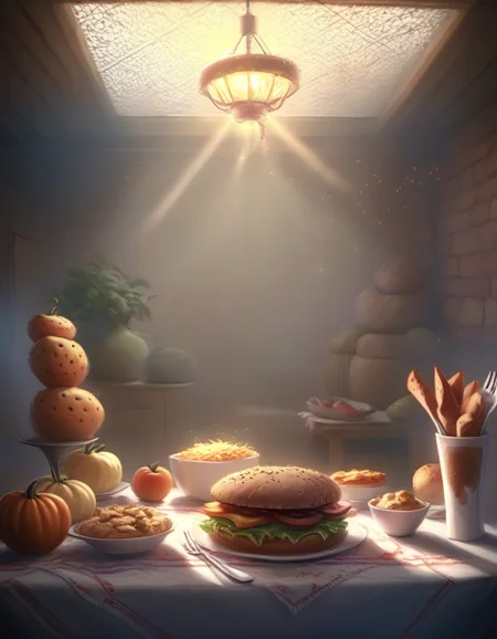 Eating, sharp focus, detailed, sub surafce scattering, glow, dust, volumetric light <lora:TOONER_1_RC:0.9>