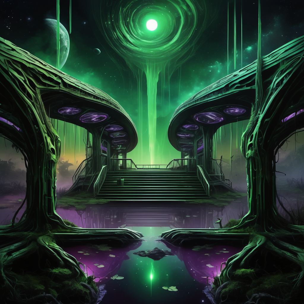 ((best quality)), ((masterpiece)), ((realistic,digital art)), (hyper detailed),DonMD34thM4g1cXL, magical,eerie,  Space Station Wetland Ecosystem,Jamb, <lora:DonMD34thM4g1cXL_v3.0-000015:0.85>