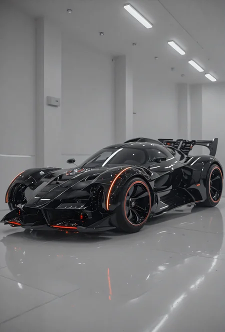 cinematic film still breathtaking (Futuristic Black-Batmobile),side view,intricate details,
in a white-showroom,
bright neon lights,
multicolored lights.
vivid colors, vivid contrast, bold colors,
white paved road . award-winning, professional, highly detailed . shallow depth of field, vignette, highly detailed, high budget, bokeh, cinemascope, moody, epic, gorgeous, film grain, grainy