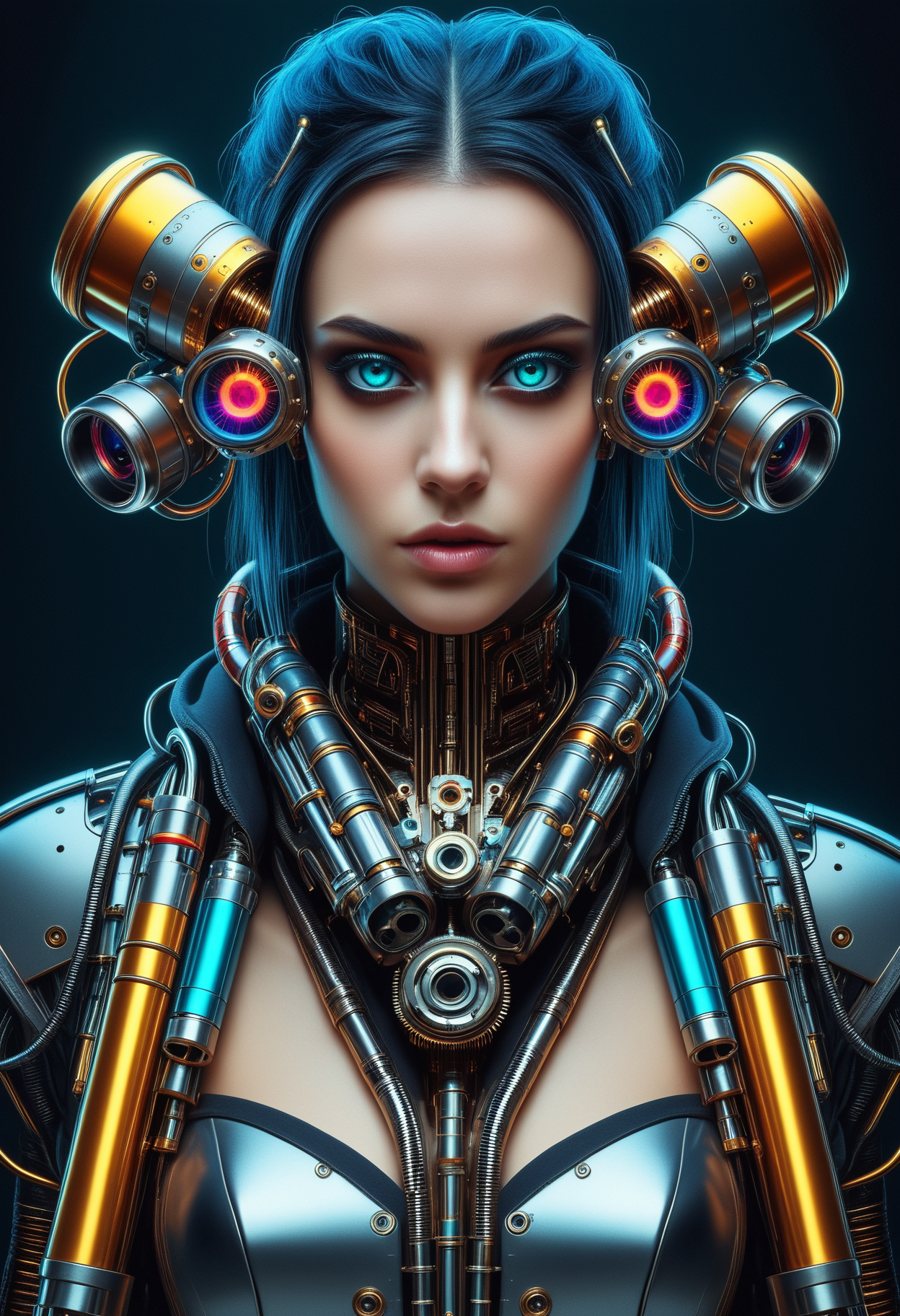 beautiful woman, cyberpunk fashion, mechanical eyes, pipes, vivid vibrant colors, very sharp details,
qu4ntum