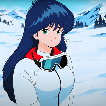 <lora:KOR_MadokaAyukawaXLIllustrious002>,
masterpiece,best quality,good quality,newest,
outdoors,snowy mountains,
smile,
looking at viewer,
solo,
MadokaAyukawa,1girl,blue hair,long hair,green eyes,
breasts,
ski wear,goggles,