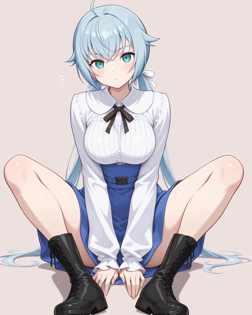 masterpiece, best quality, highres, simple background, looking at viewer, 
1girl, fag_stylet_casual, ribbon, boots,
<lora:fag_stylet_casual_il_v1:0.8>