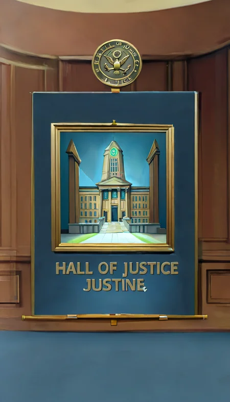 <lora:Everly_Heights_Backgrounds_New_Settings:1> The Hall of Justice, a painting, background art.