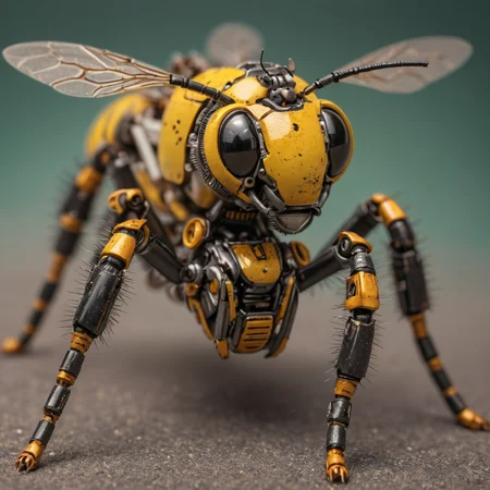macro photo, bee Mechanical robotic