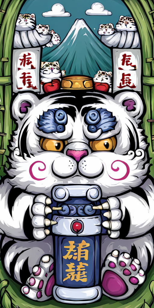 <lora:d0ng-000007:0.8>d0ng white tiger bamboo