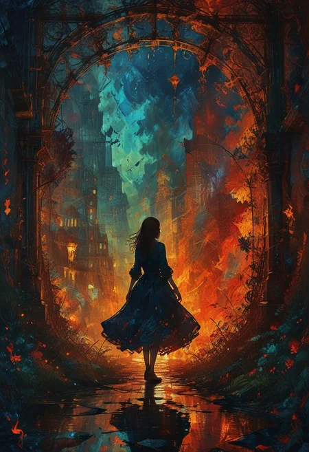 Devil in a Blue Dress, <lora:Lost_In_Dreams:0.6>, <lora:detailed_notrigger:0.8>, Cinematic lighting, <lora:Dreamyvibes artstyle SDXL - Trigger with dreamyvibes artstyle:0.7> Dreamyvibes Artstyle
