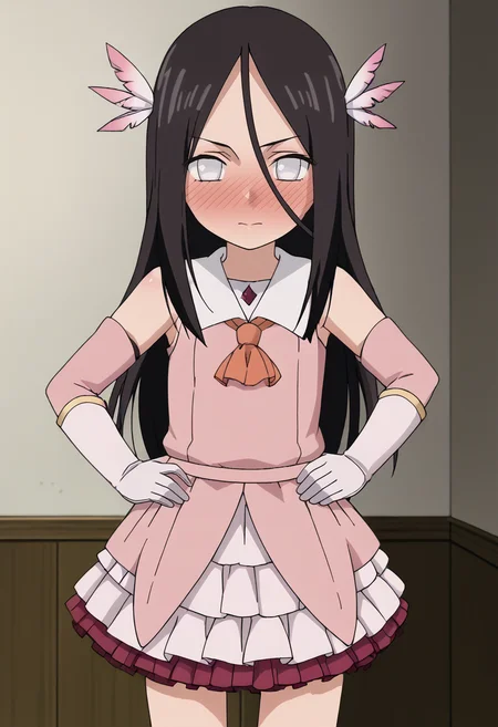 source_anime,anime screencap, anime coloring,intricate details,rating_explicit, masterpiece, best quality,
(best quality, absurd res, ultra detailed),,(4 finger:0.5),1girl, ((solo)), good eyes,perfect eyes,,detailed eyes, zPDXLxxx , zPDXL3, OverallDetail,detailed, detailed face
BREAK
solo,indoors,front view,standing,full body,
hanabi_hyuga, 1girl, white eyes, black hair, long hair, hair between eyes,
, <lora:add-detail-xl:2> <lora:hanabi:0.8> <lora:prisma-illya-cosplay-ponyxl-lora-nochekaiser:1>, prismaillyacosplay, prisma illya \(cosplay\), dress, elbow gloves, feather hair ornament, feathers, frilled dress, frills, gloves, hair ornament, layered gloves, magical girl, orange ascot, pink dress, pink feathers, pink gloves, pink sleeves, white gloves, <lora:Full-face_Blush_r1:1> B1ush, Blush, Full-Faced Blush, Embarrassed, red face, steam , hands on hips,