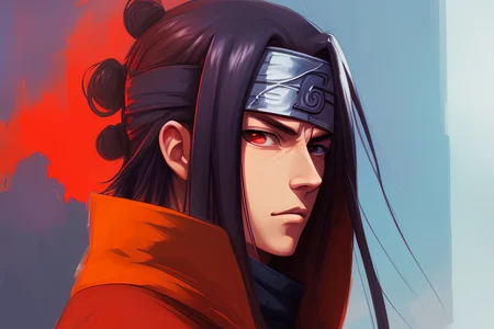 close portrait, ItachiUchiha, art by Antonio J. Manzanedo, art by Alena Aenami