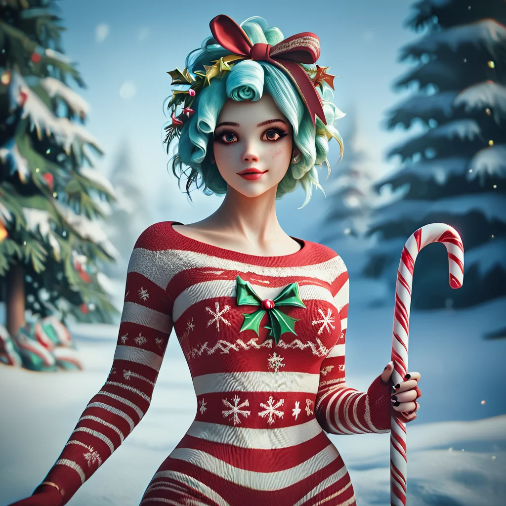 score_9,score_8_up,score_7_up,
,xmas_clothing_2k24,
candy_cane_outfit,
1woman,solo,outside,snow,,winter,,glow,whole body,
,<lora:Xmas_clothing_2k24_pony_9:0.8>,