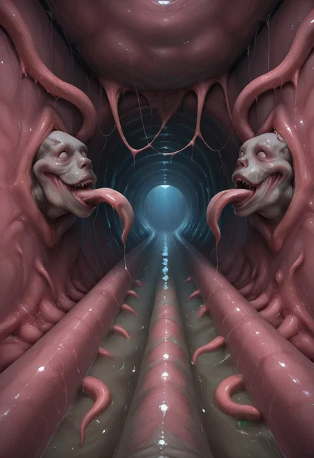 masterpiece, absurdres, best quality, amazing quality, ultra-detailed, newest, extremely detailed, very aesthetic,
ultra detailed, intricate detail, ultra sharp,
exquisite detail, exciting background,
horror,
BREAK,
empty tunnel, (no human:1.3),
xenoegg,
tunnel, sewer tunnel, reflection, creepy, dark, dirty,
monster_wall, tentacles, grey monster, multiple monsters, tentacle pit, licking, tongue, interspecies,