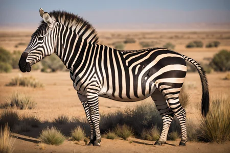 desert landscape (masterpiece, best quality:1.2), ultra-detailed, zebra standing, (realistic:1.5), <lora:EdobZebra_v1.0:0.8>