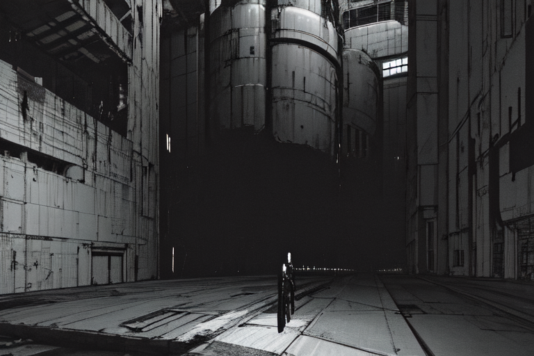 highly insanely detailed, masterpiece, top quality, best quality, highres, 4k, 8k, RAW photo, (very aesthetic, beautiful and aesthetic),  
tsutomu nihei,nihei_tsutomu,blame!,blame gakuen!,abara,TNstyle,sidonia_no_kishi,(deep horizon,city ruins,space,spacecraft,sidonia \(ship\),hangar,stairs,mausoleum,giant room,lab),ventilation fan,ventilation shaft,dome,gauna,gauna mech,walkway,machinery,light particles,wire,fence,cables,tubes,industrial pipes,tentacles,concrete walls,metal walls,lantern,decrepit,dystopia,destroyed,open space,vast scenery,perspective,flock,cyberpunk,science fiction,futuristic, 
<lora:blameLora_v10:1>, 
(1girl:1.3), 
solo focus, 
pure yellow background,pure black background,pure orange background,(neon color background,colored digital glitch background,colored smoke background),âââ