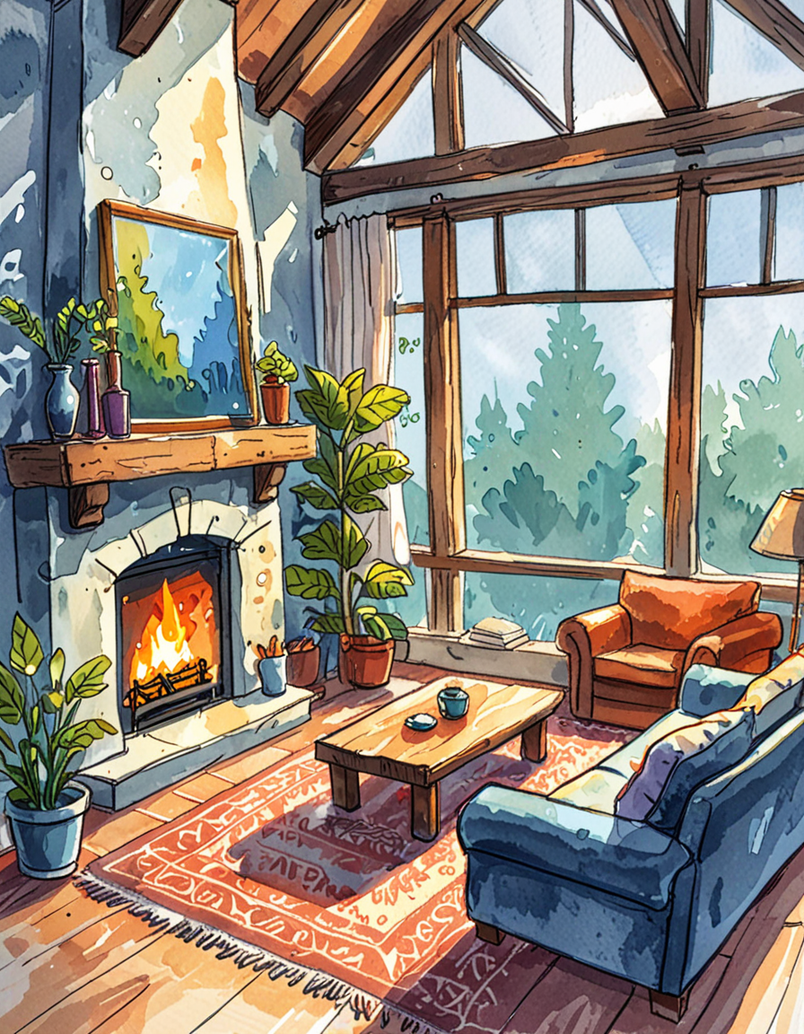 a living room  <lora:novuschroma43 style:0.95> novuschroma43 style <lora:sdxl_lightning_8step_lora:1>
