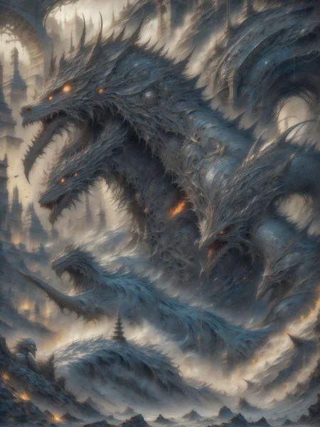 <lora:So_monsters:0.7>,so_monsters,infect,(Hōō:1.4),(The target is surrounded by a ring of fiery symbols.:1.3),A predatory fish with a mouth that unhinges to reveal rows of needle-like teeth.,, 8k,best quality,masterpiece,rule of thirds,superb,high resolution,sharp focus,extremely detailed description,professional,gorgeous and intricate details,