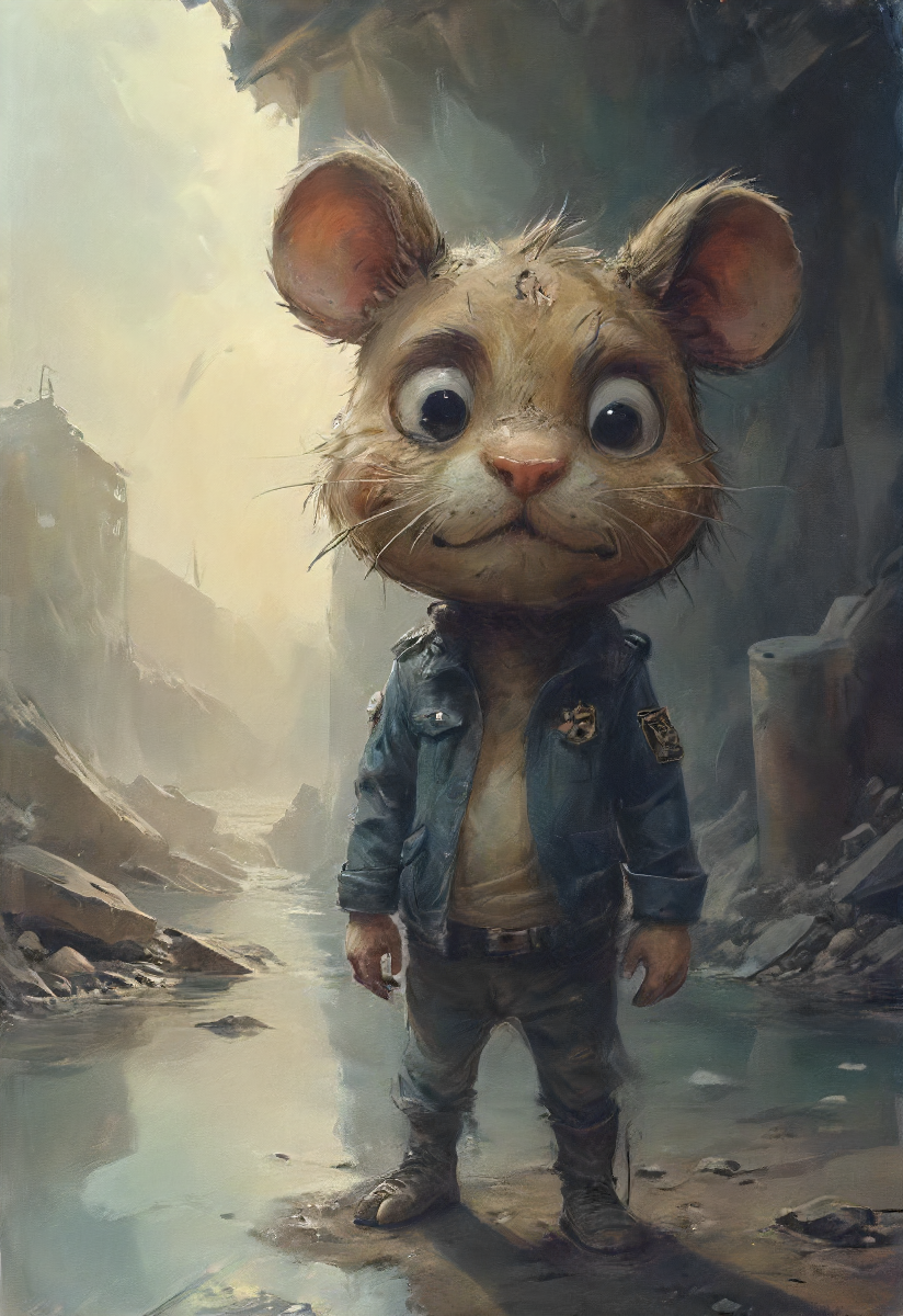 illustration, dynamic,  (immortan:1.3) cute warlord hamster, (skull:0.5) (half-mask:1.1), tubes, the water is all mine! cinematic, wasteland, shadows, witness me!,  <lora:Cute_Drawing:0.5>  <lora:SDXL - Style - EldritchRomanceIllustration_1.0.5:0.7>  <lora:Dystopia:0.1>  <lora:- SDXL - dragon_variation_V1.0:.2>  <lora:- SDXL - almstinv_almost_inv_V1.0:0.5>