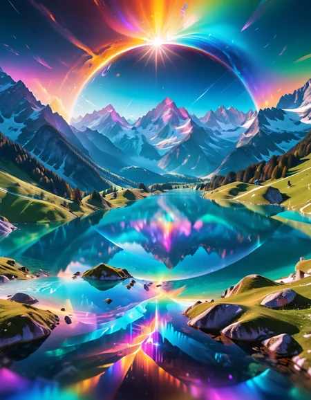 Cold Lighting, capturing the beauty and grandeur of the Austrian Alps, Tranquil, Lonely, Cold Colors, Metalcore, Epochal Gold ("In the depths of despair, a flicker of hope ignites, guiding us back to the light.":1.2) , dynamic composition, made out of ral-hlgrphic and Jed-Cosmos <lora:Jed-Cosmos-sdxl:0.4> <lora:ral-hlgrphic-sdxl:0.55>, badge, quality, colorful, confident, vibrant, inspired