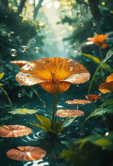 score_9, score_8_up, score_7_up, forest, plant close-up, water drops, highly detailed, film grain, <lora:zy_Realism_Enhancer_v1:0.75>