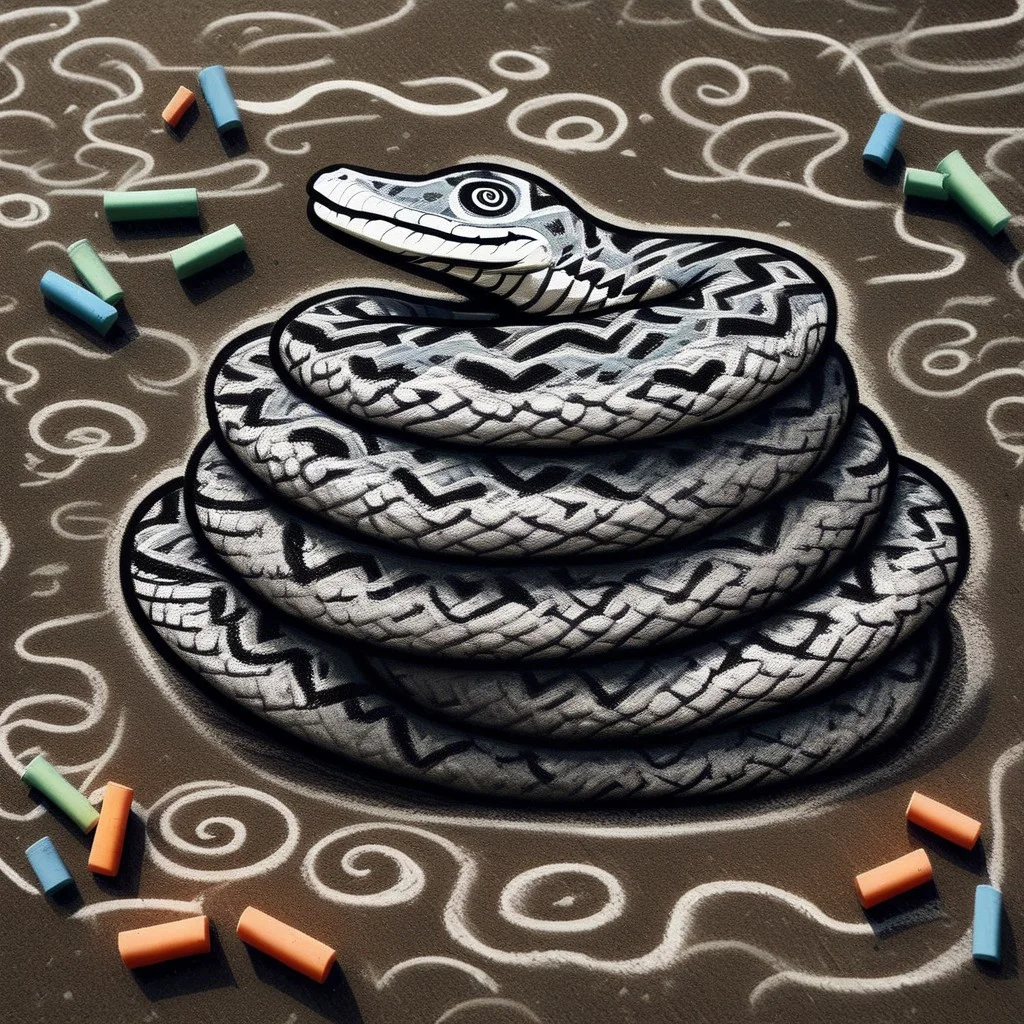 ch4lkdr4wing, chalk, snake, spiral pupils