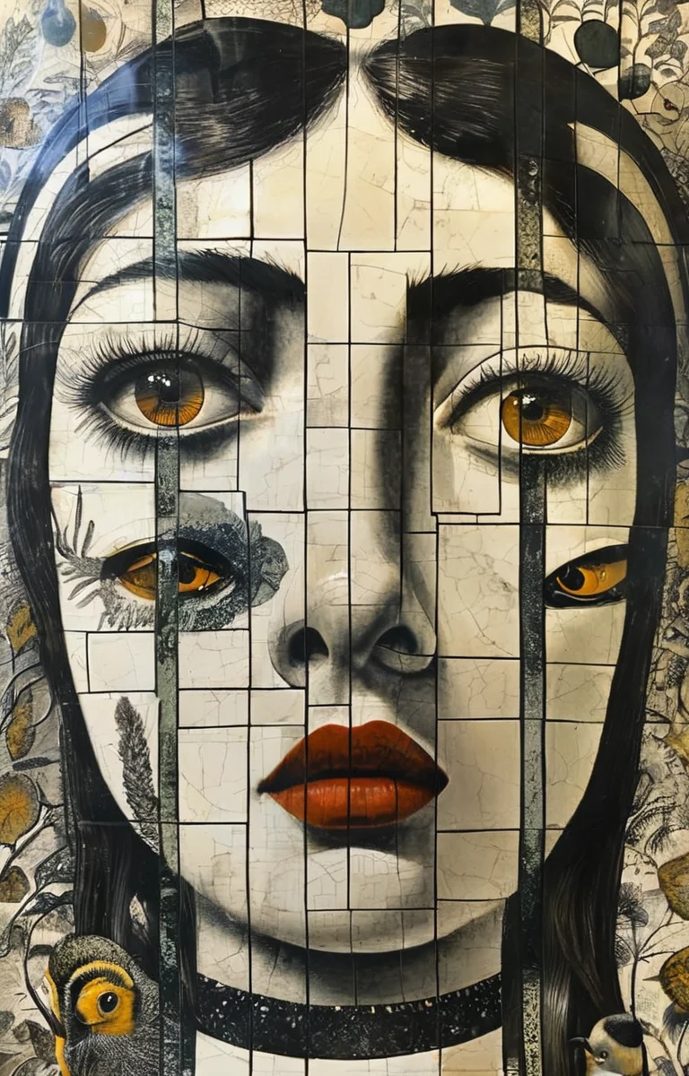 masterpiece,best quality,<lora:tbh150-sdxl:0.9>,style of Piero Fornasetti, animals