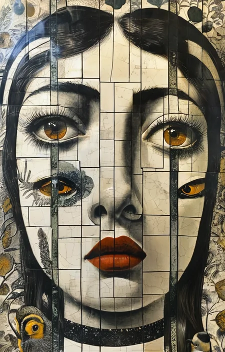 masterpiece,best quality,<lora:tbh150-sdxl:0.9>,style of Piero Fornasetti, animals