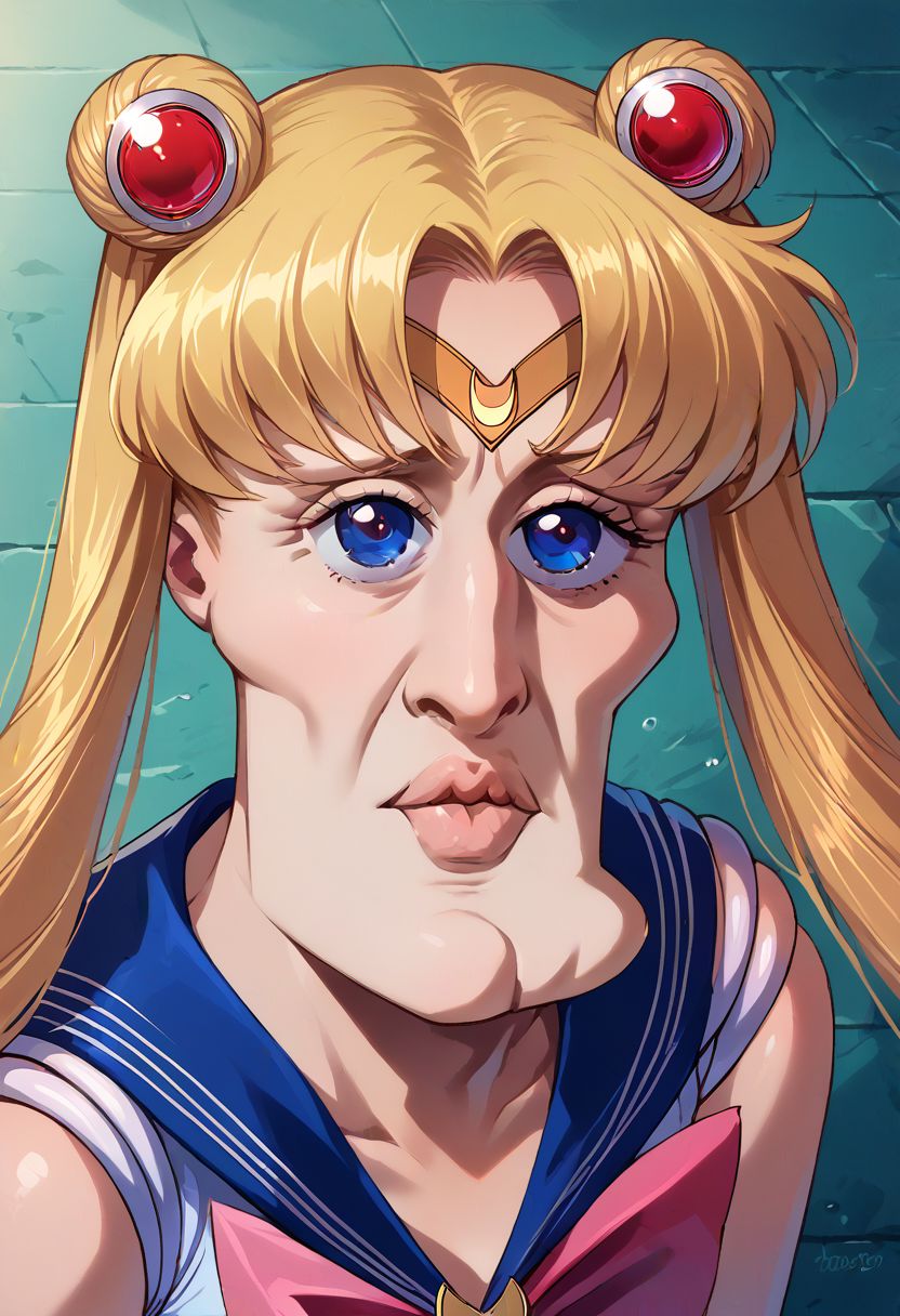 score_9, score_8_up, score_7_up, BREAK <lora:handsomize_x_pdxl_v1:1> handsomize,  Sailor Moon, dramatic pose, detailed, HD, 8k