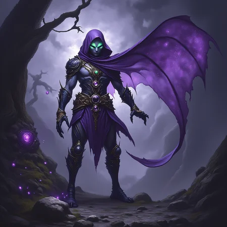 ArsMJStyle, dnddarkestfantasy, dark fantasy style, best quality, fantastical alien with whimsical elements, magical fairytale landscape, elaborate fantasy style art, plum theme, intricate details, ultra sharp, exquisite detail, flawless composition, vivid colors, masterpiece, exciting background