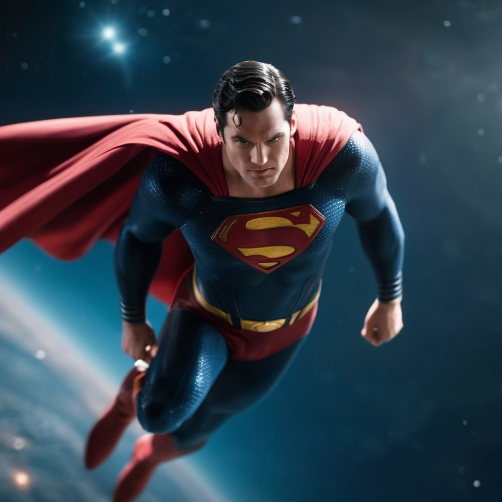 cinematic film still of 
Superman flying in space <lora:Superman:1>, shallow depth of field, vignette, highly detailed, high budget, bokeh, cinemascope, moody, epic, gorgeous, film grain, grainy