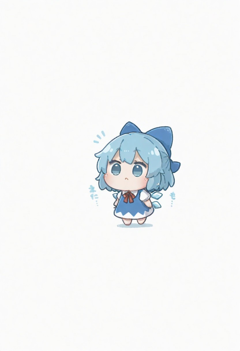 masterpiece, best quality, absurdres,masterpiece, best quality, very awa, absurdres,,simple background,white background,arikuigames1105, chibi,no background,cute,SNRA-illu,cirno