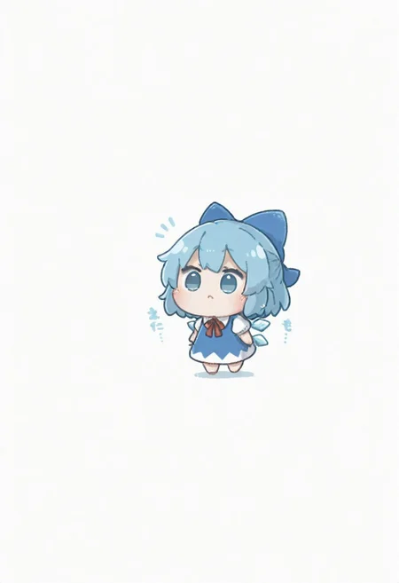 masterpiece, best quality, absurdres,masterpiece, best quality, very awa, absurdres,,simple background,white background,arikuigames1105, chibi,no background,cute,SNRA-illu,cirno